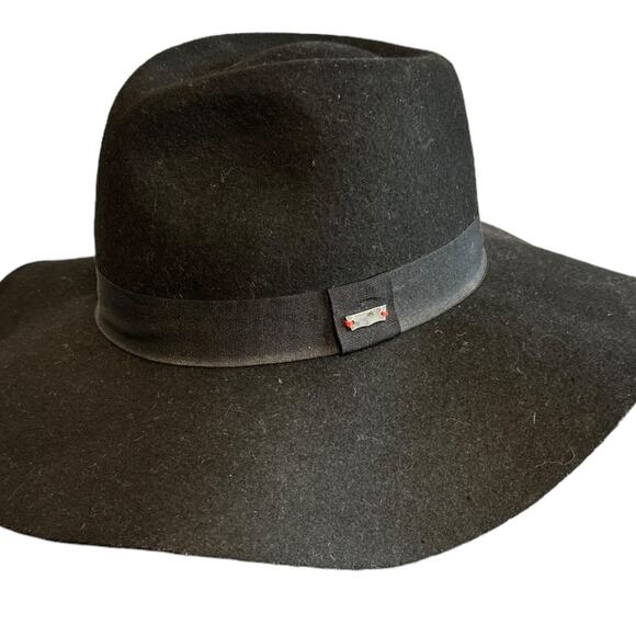 Levi's Boho Style Black Wool Wide Brim Fedora Hat - Picture 4 of 13